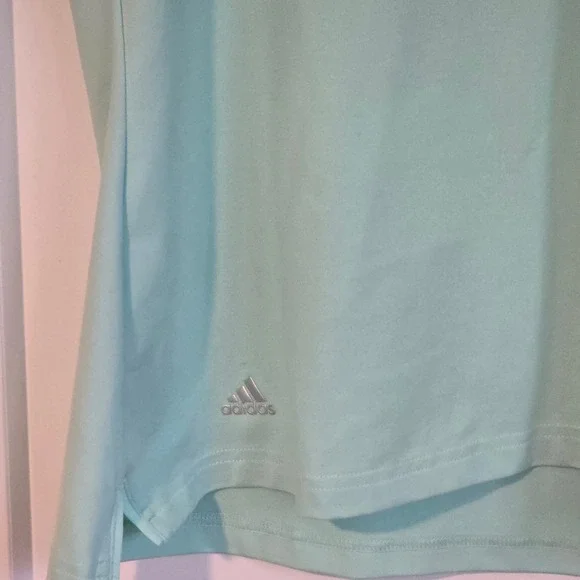 Adidas Golf Sleeveless‎ Polo Shirt Aqua Mint Green XL Athletic Performance - Picture 3 of 10